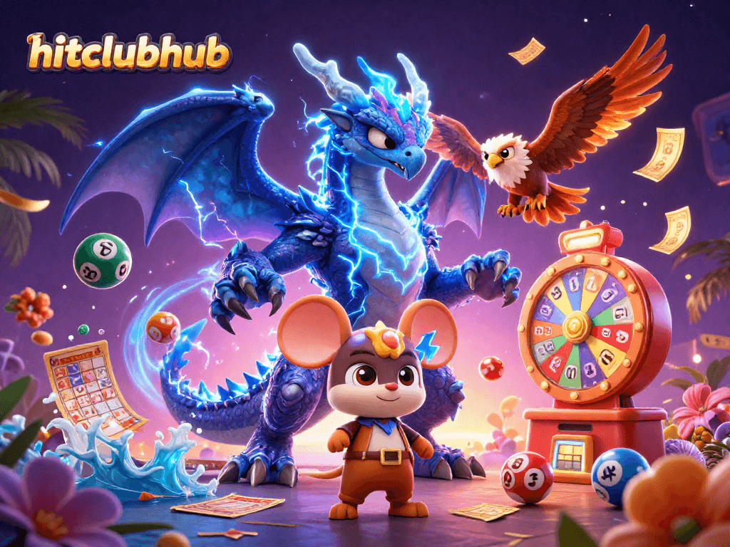 Win big with hitclubhub as vibrant lottery balls and a dynamic scene explode with excitement