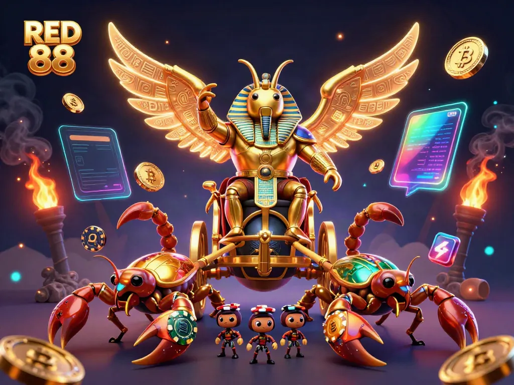 Experience the excitement of RED 88 online casino with vibrant 3D characters and dynamic elements