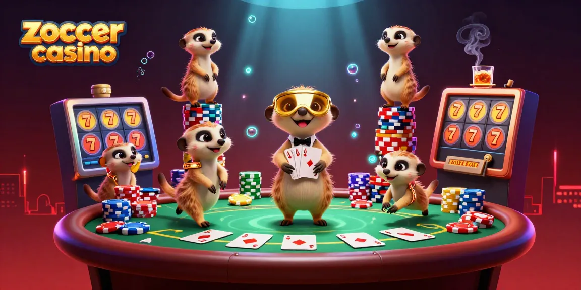 Experience the thrill of zoccer casino with cartoon meerkats running an exciting game operation.